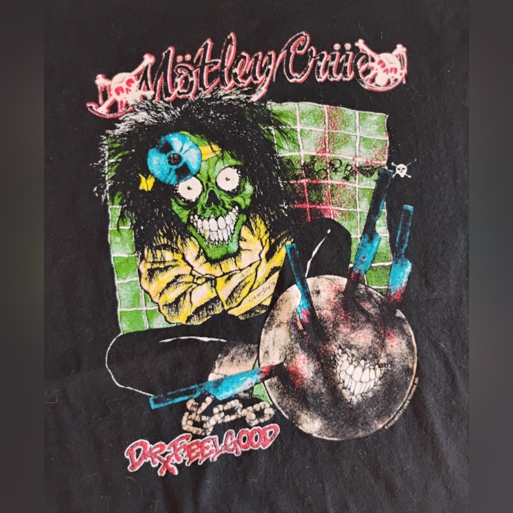 MOTLEY CRUE DR FEELGOOD TOUR 89-90 PUSHEAD ROCK METAL T SHIRT 2XL WINTERLAND TAG - Picture 2 of 13